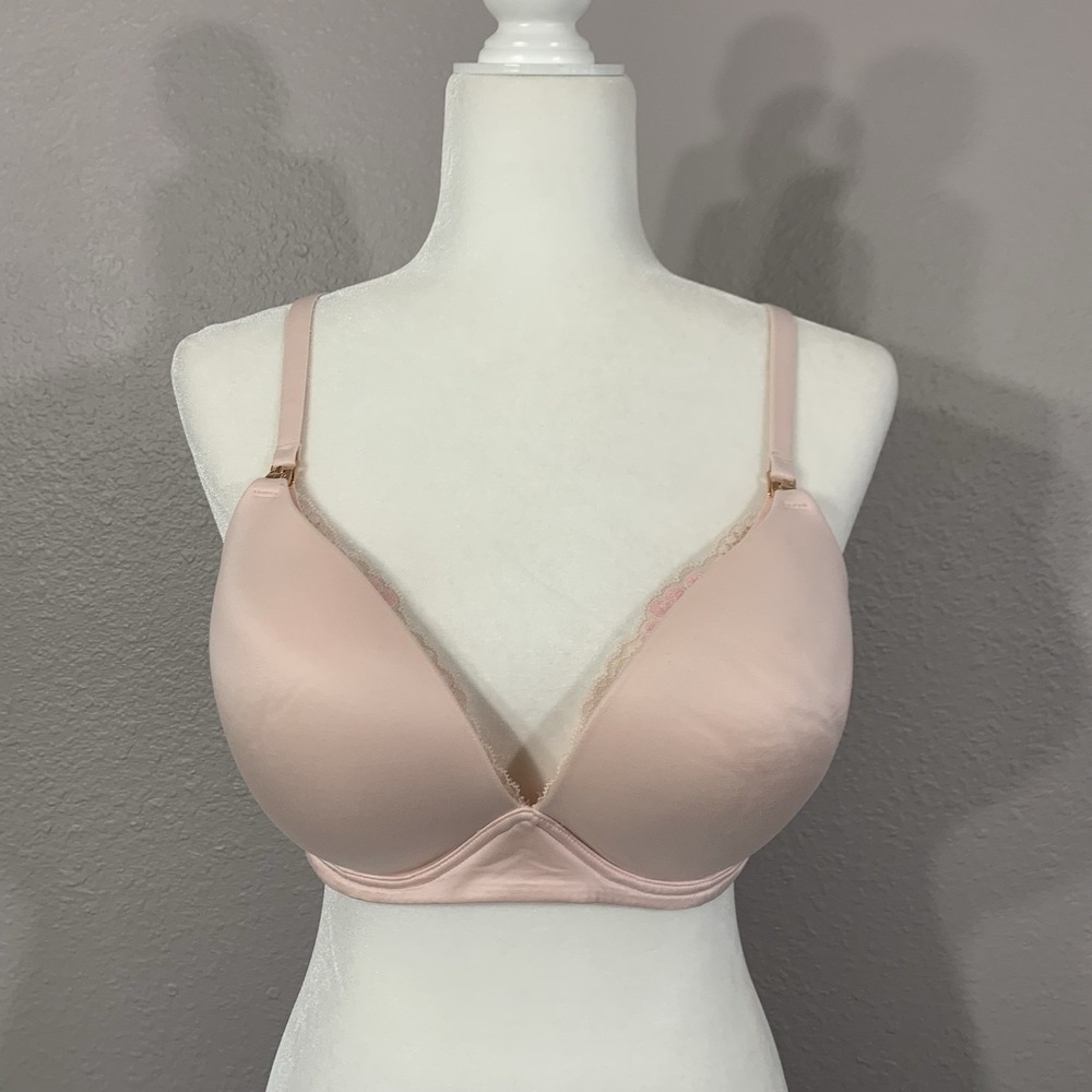 Victoria's‎ Secret Body By Victoria No Wire Nursing Bra Sz 38DD Light Pink Lined